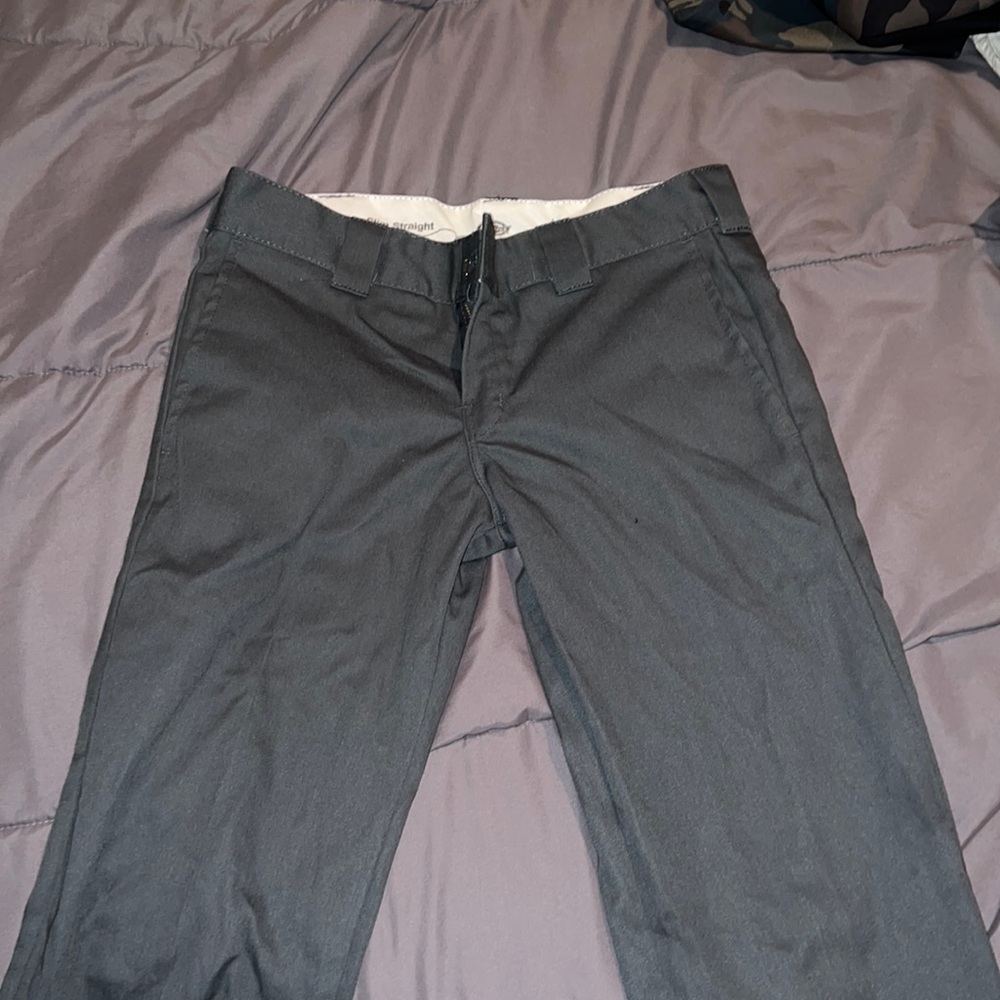 DICKIES GREY SLIM STRAIGHT WORK PANTS SIZE 30x30